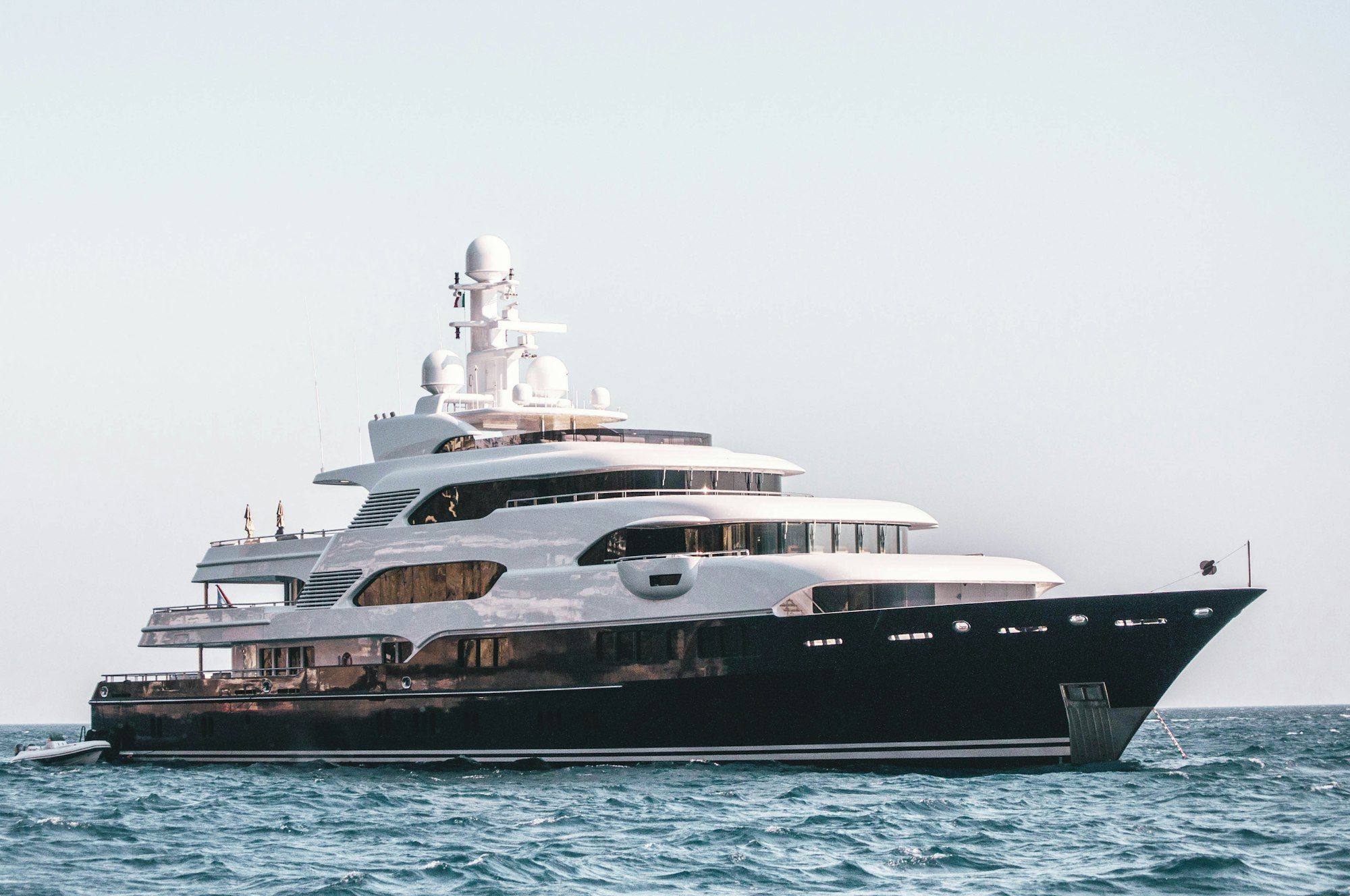 A superyacht at sea