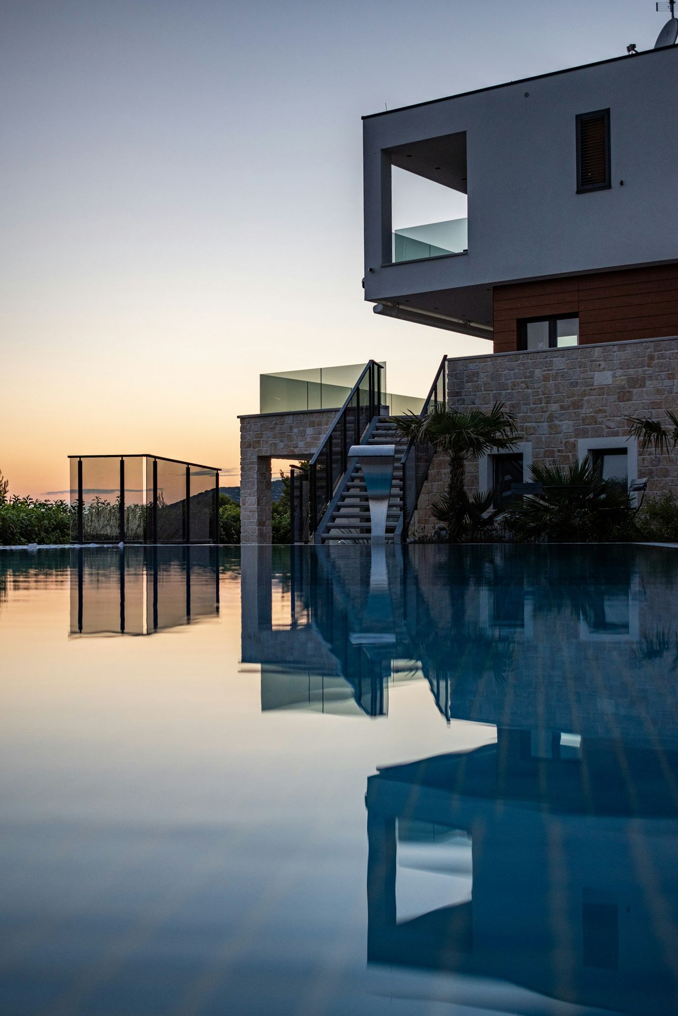 Infinity pool at dusk